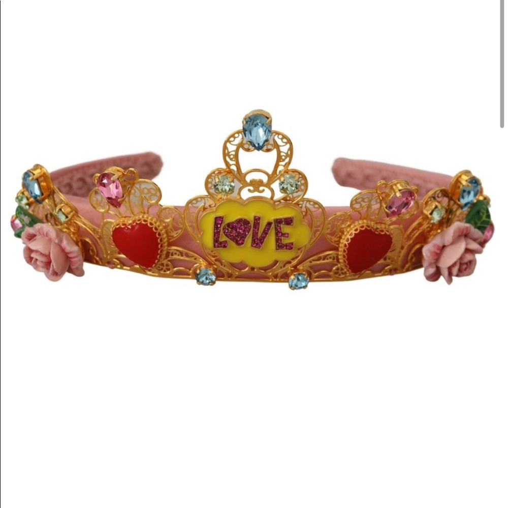 Dolce & Gabbana Multicolor Crystal Embellished Diadem Women's Headband